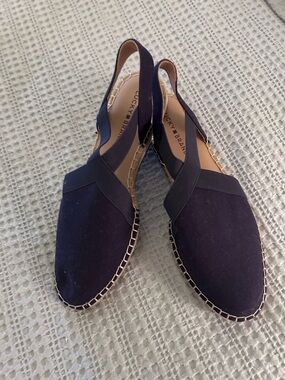 Lucky Brand Dark Navy Canvas Slingback Espadrilles Sz 10M